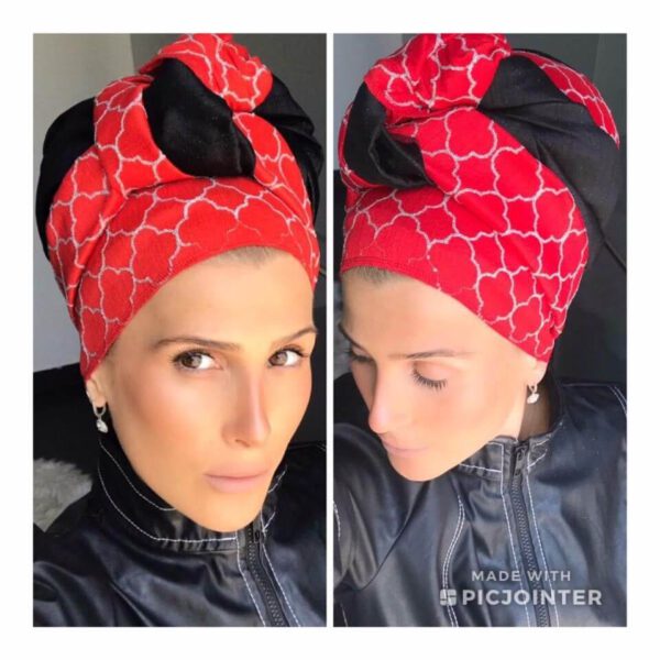 מטפחת משולבת דגם "שחור אדום"