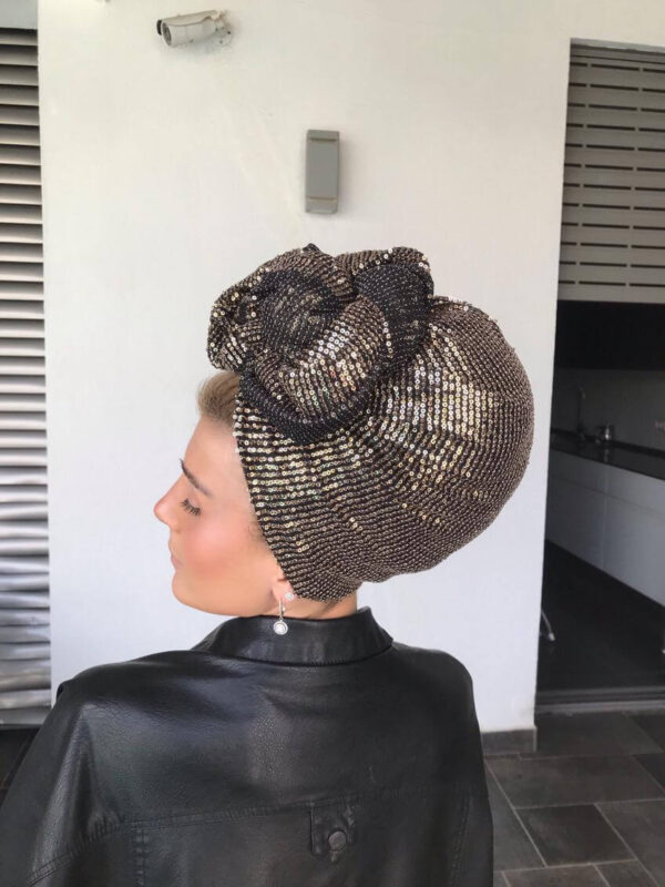 מטפחת פייטים עדינים זהב נחושת